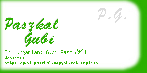 paszkal gubi business card